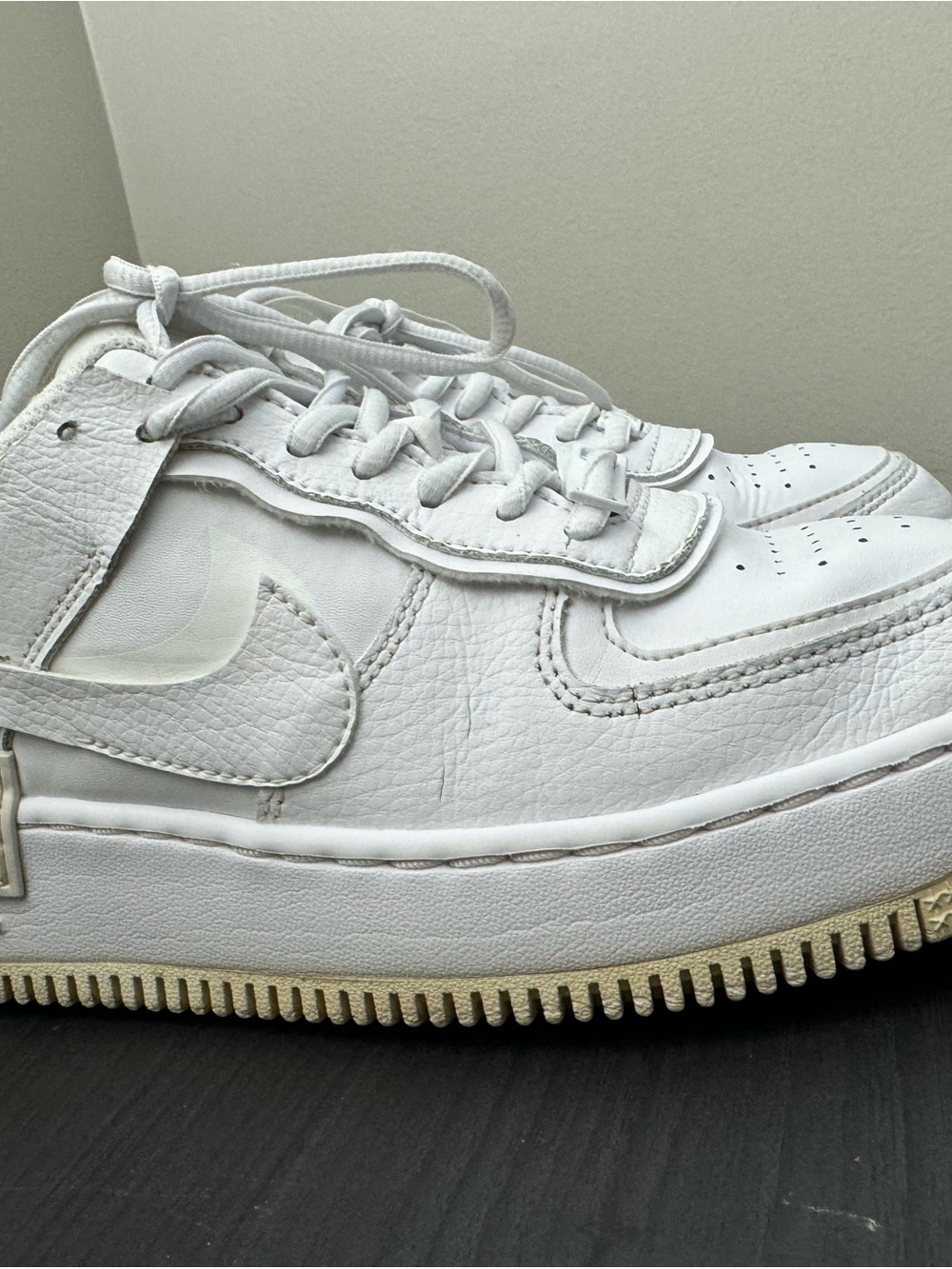 Nike Air Force 1 Shadow White Sneakers Size 7.5 - Picture 7 of 14